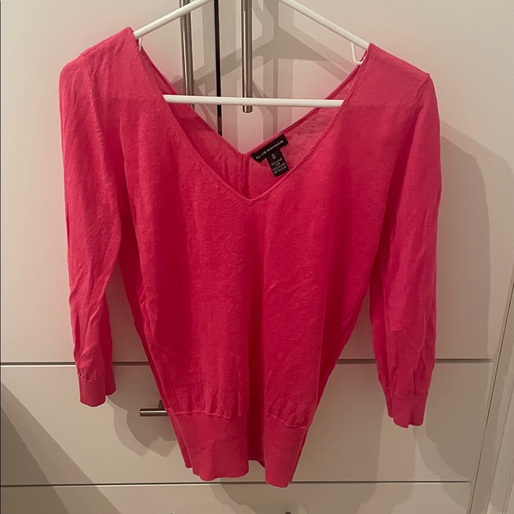 Club Monaco Hot Pink Linen Top